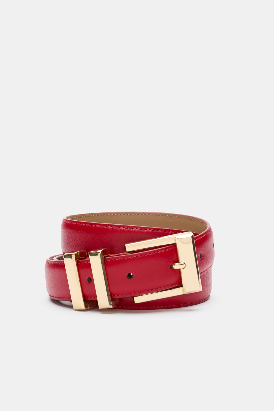 Elle Square Buckle Belt  Poppy