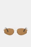 Clover Oval Aviator Sunglasses  Gold  hi-res