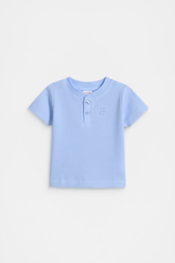 Core Waffle Henley  Luna Blue  hi-res