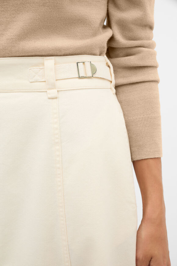Soft Denim Side Buckle Skirt  Coconut Cream  hi-res