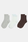 3 Pack Quarter Crew Socks  Pale Slate Multi  hi-res