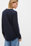 Micro Waffle Crew Neck Top  Twilight Blue  hi-res
