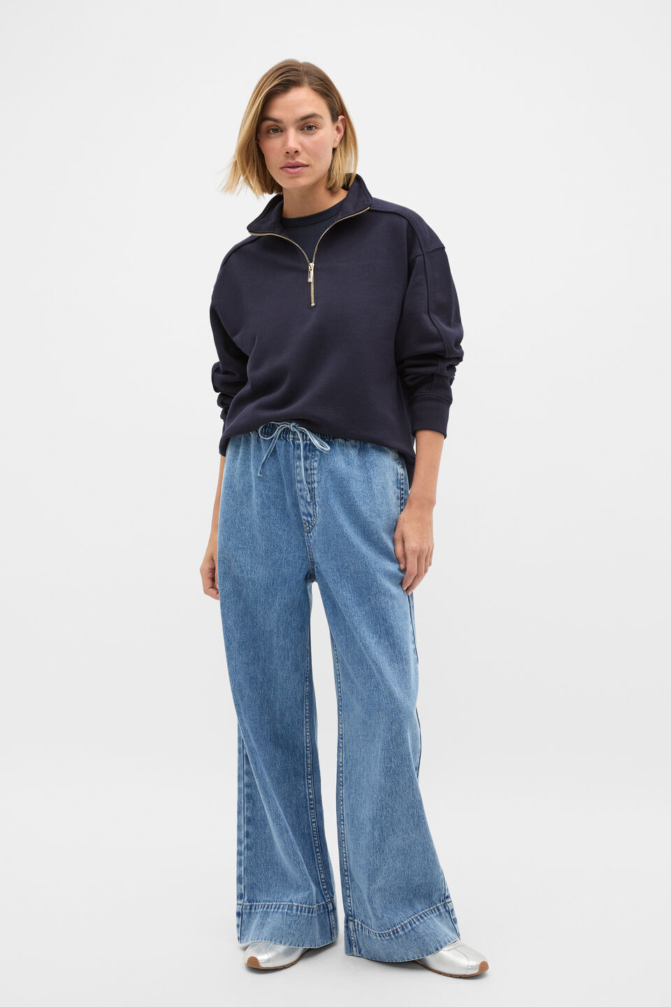 Heritage Zip Sweat  Twilight Blue