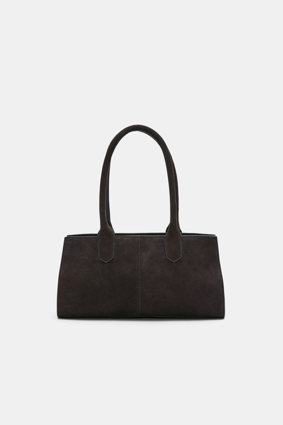 Suede East West Tote  Chocolate