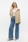 Wool Blend Rib Collar Shacket  Latte Marle  hi-res