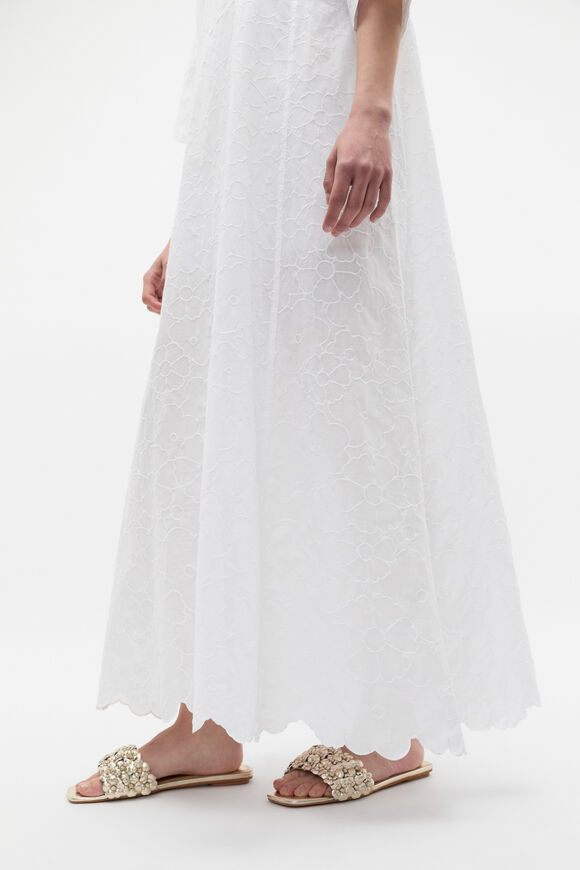 Floral Embroidered Kaftan Maxi  Whisper White  hi-res
