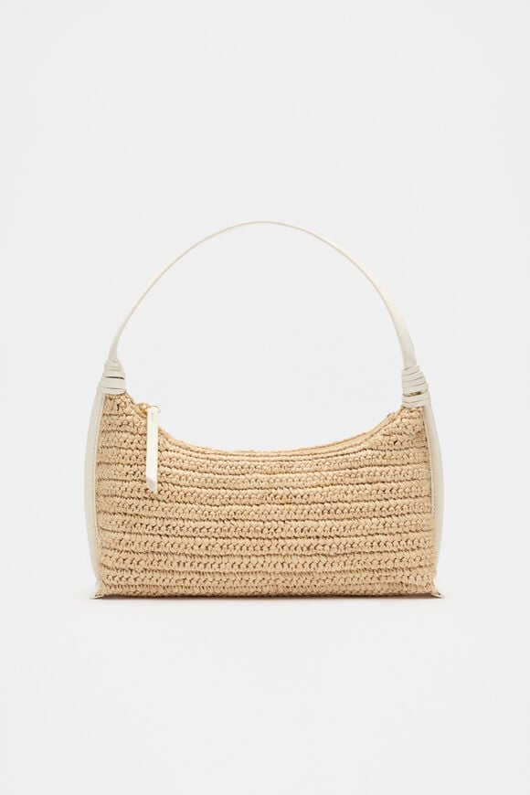 Raffia Shoulder Bag  Cream  hi-res