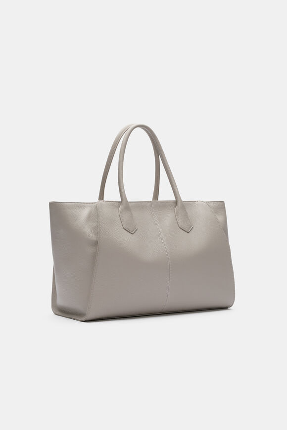 Softly Structured Leather Tote  Slate  hi-res