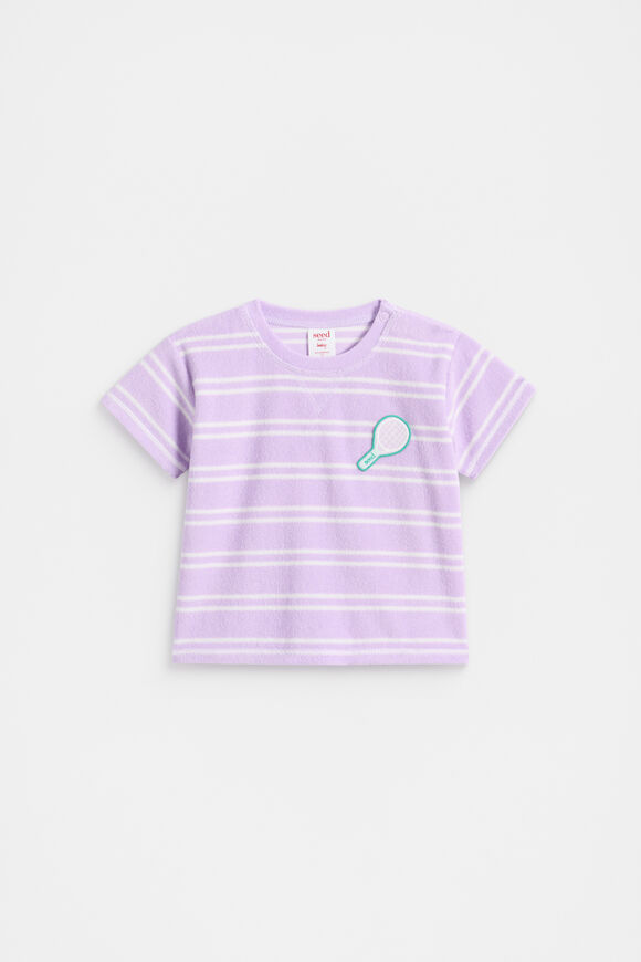 Striped Terry Tee  Soft Lilac  hi-res