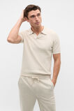 Stripe Cotton Knit Polo  Pebble  hi-res