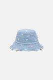 Heart Denim Bucket Hat  Cloud Blue Wash  hi-res