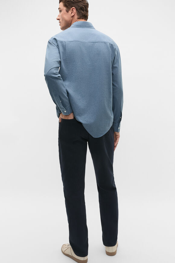 Relaxed Fit Brushed Cotton Shirt  Storm Blue  hi-res