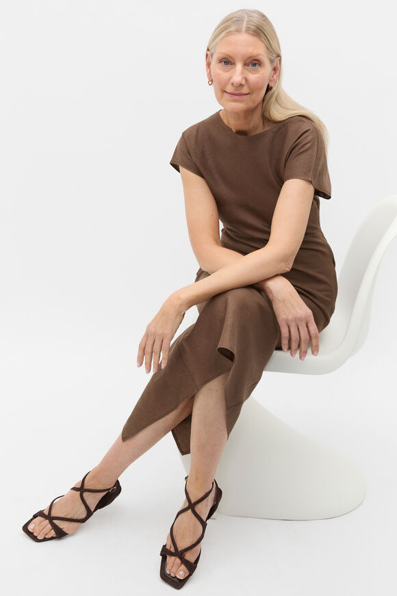 Deven Curved Strap Sandal  Chocolate Suede  hi-res