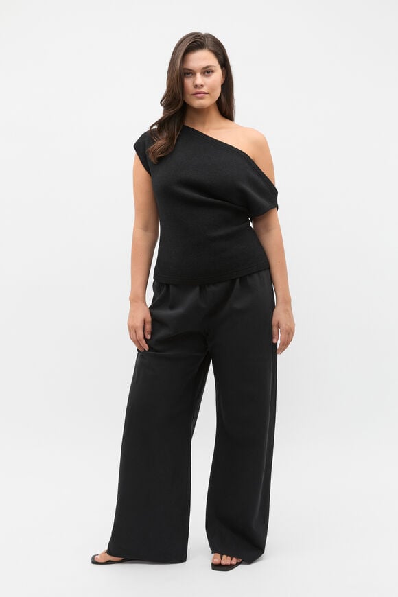 Gathered Waist Pant  Black  hi-res