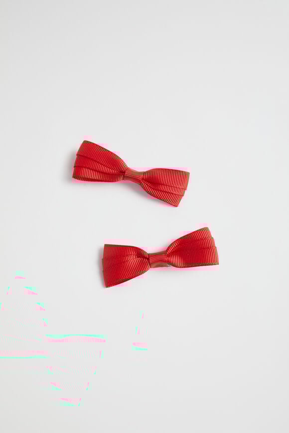 Grosgrain Bow Duck Clip  Red  hi-res
