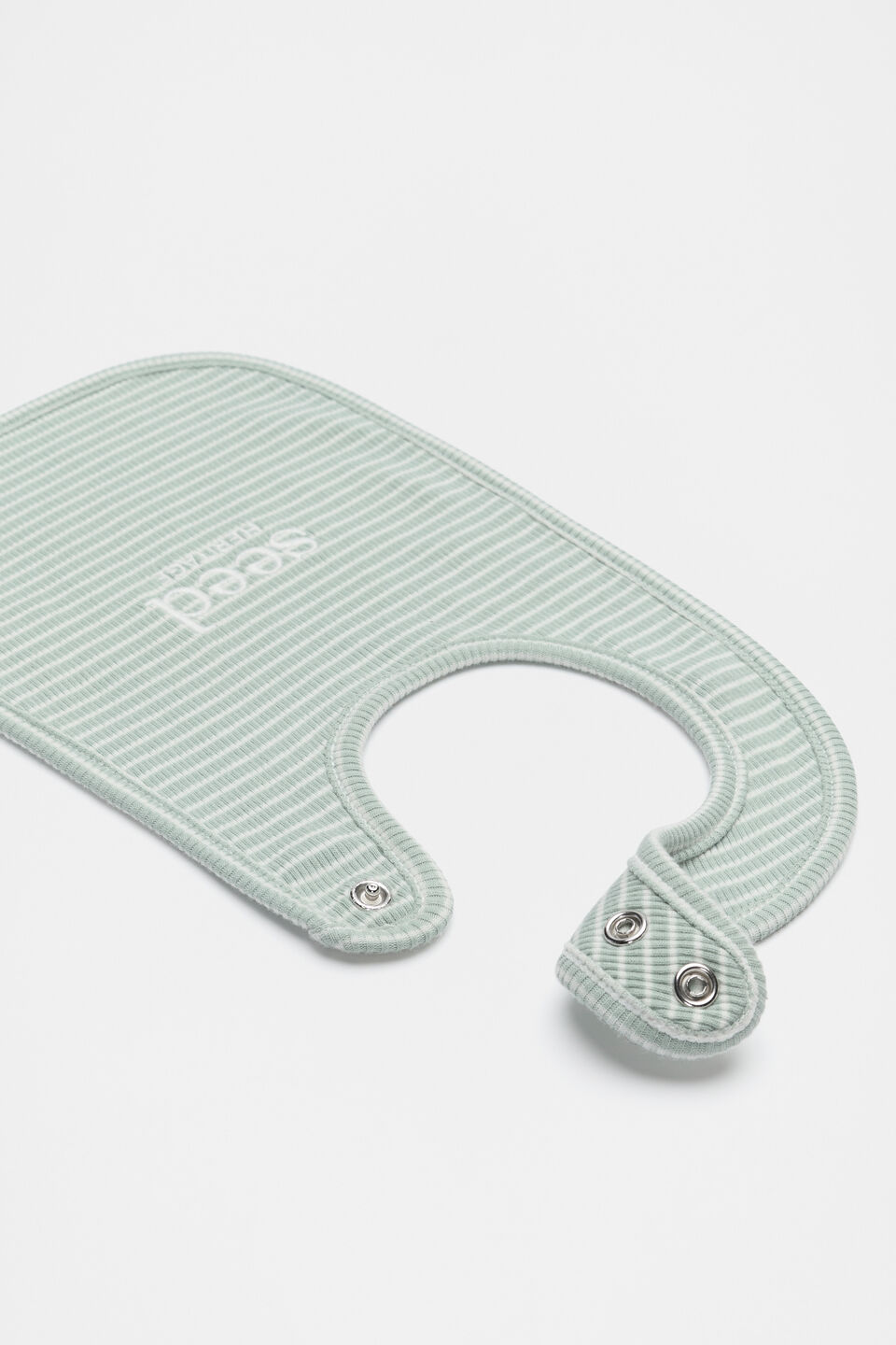 Core Rib Logo Bib  Sage Stripe