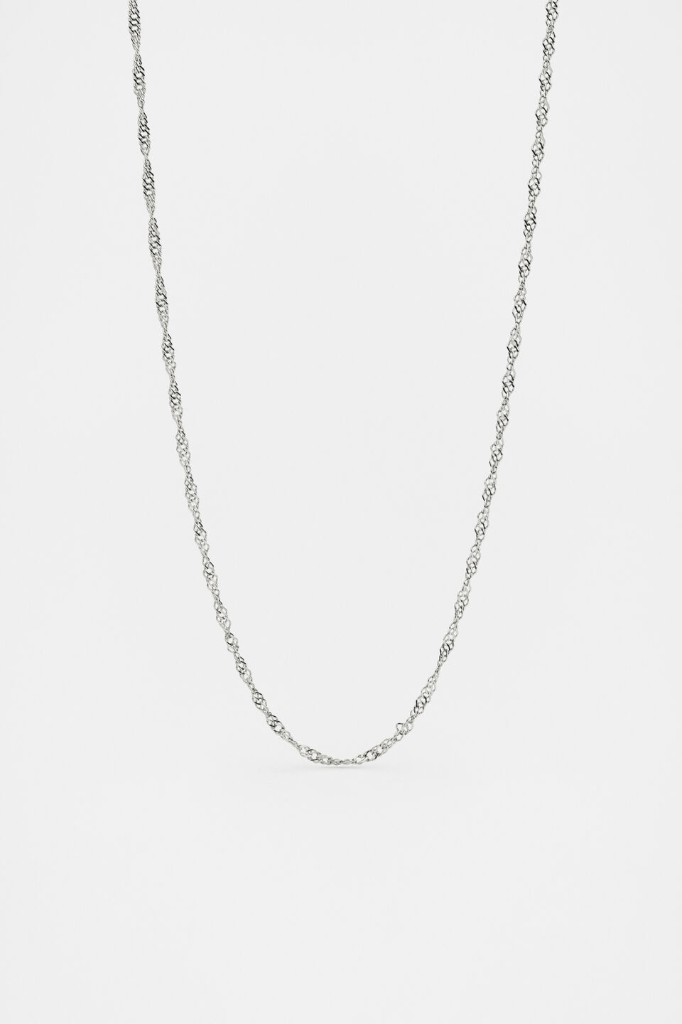 Waterproof Twist Chain Necklace  Silver