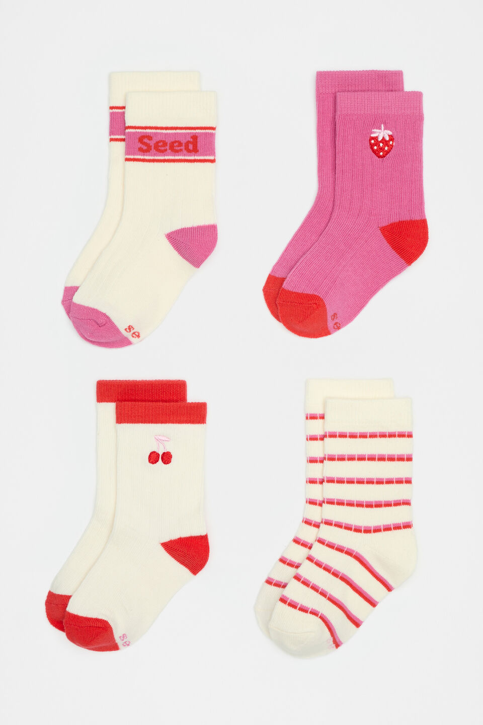 Sock 4 Pack  Pink Multi