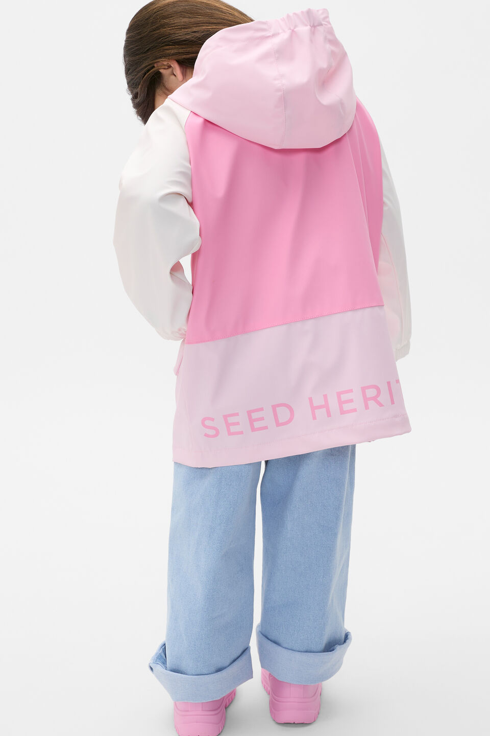 Colourblock Raincoat  Pink Multi