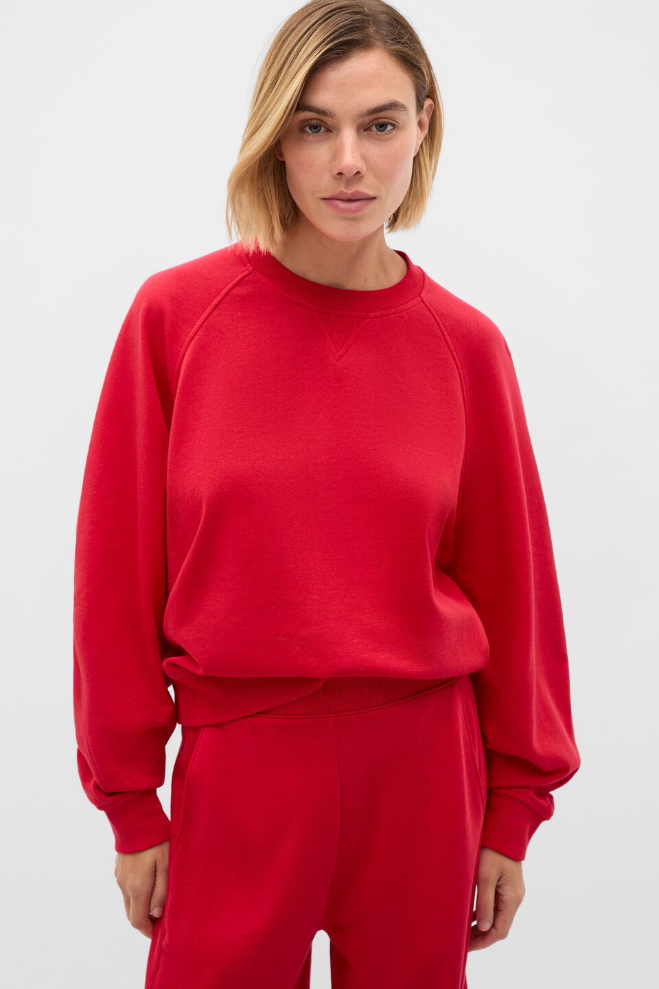 Soft Terry Crew Neck Sweat  Poppy