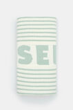Logo Stripe Knit Blanket  Sage Stripe  hi-res