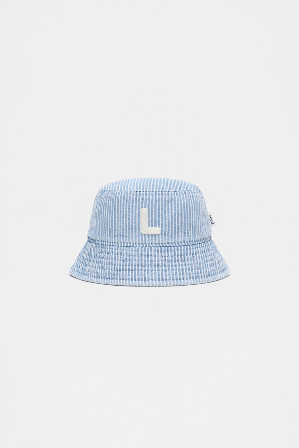 Blue Mini Initial Bucket Hat  L
