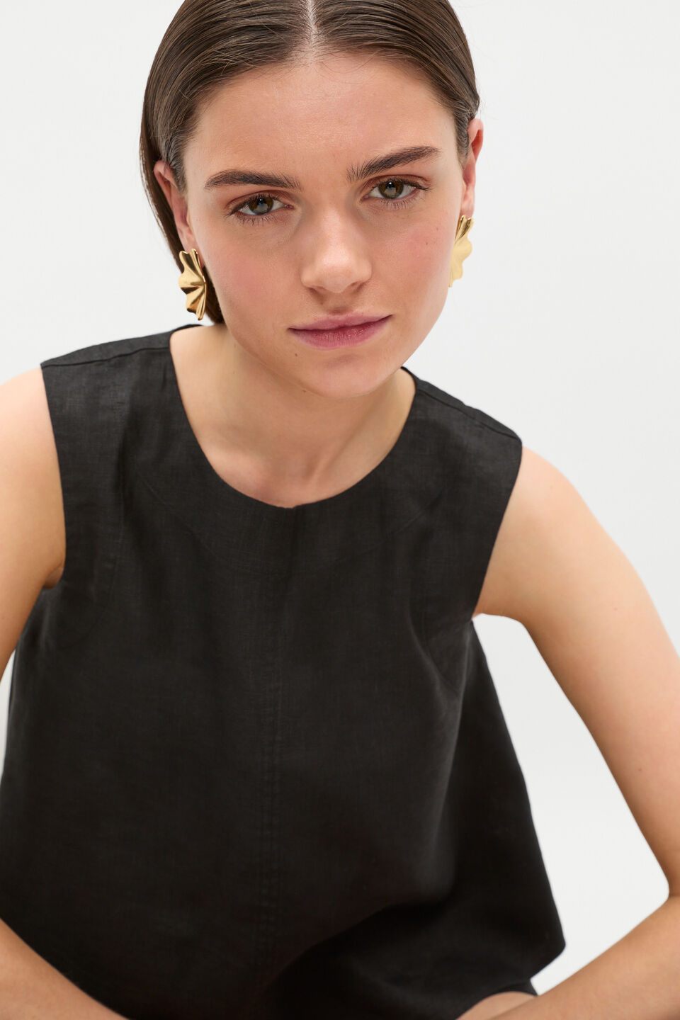 Fan Shell Earring  Gold