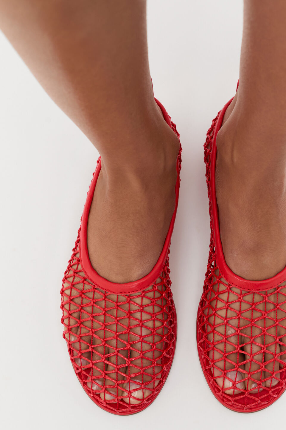 Parker Open Weave Ballet Flat  Electric Crimson