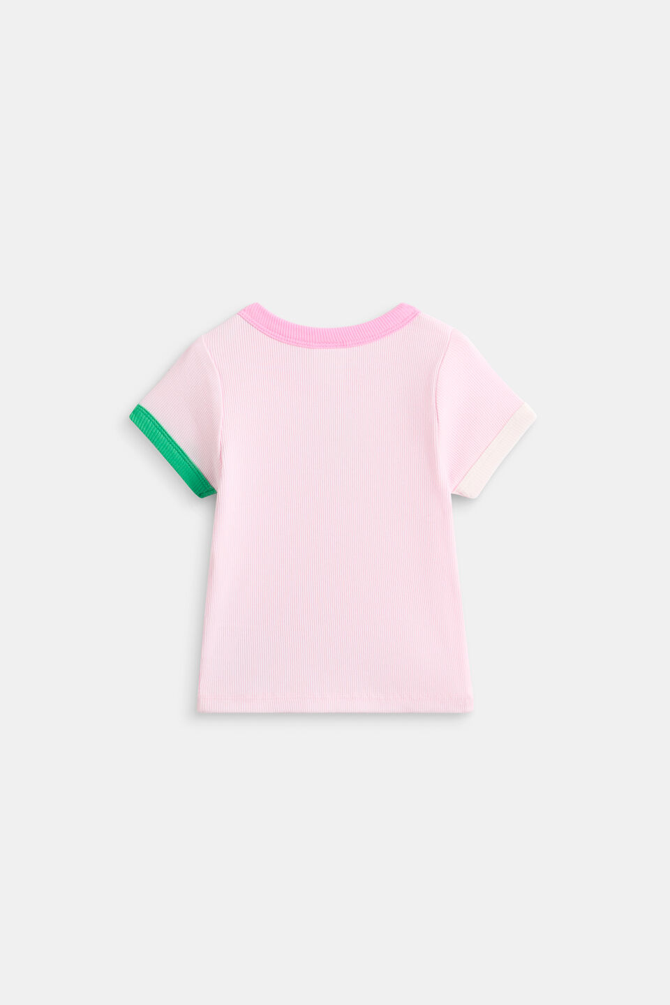 Colourblock Rib Tee  Pink Lemonade