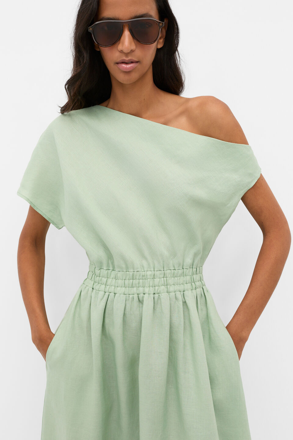 Pia Aviator Sunglasses  Gum Leaf