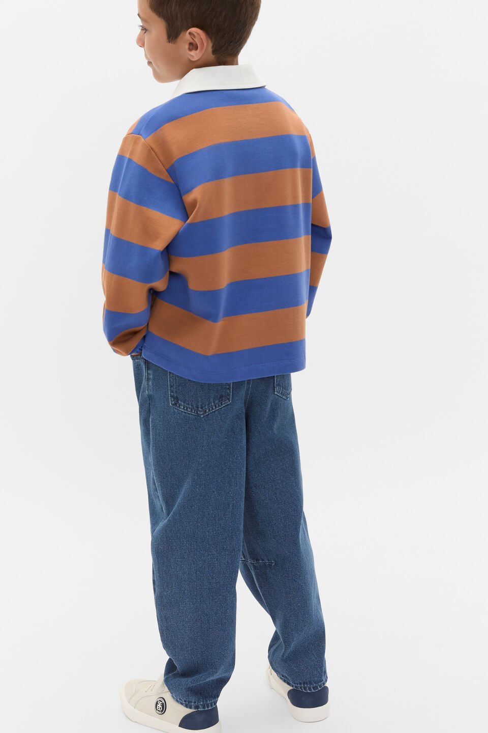 Stripe Collar Logo Sweat  Spice