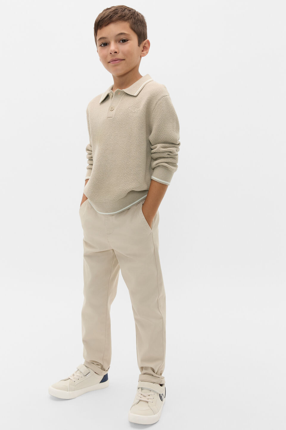 Essential Knit Polo  Milk Tea