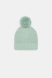 Knitted Pompom Beanie  Sage  hi-res