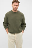 Cotton Crew Neck Knit  Olive  hi-res