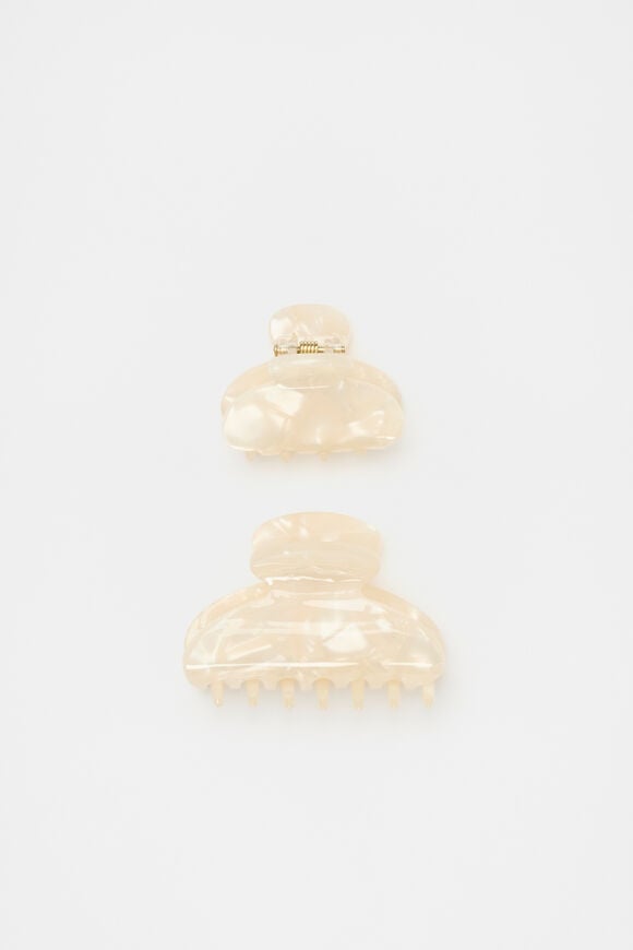 Mini Hair Claw Set  Ivory  hi-res
