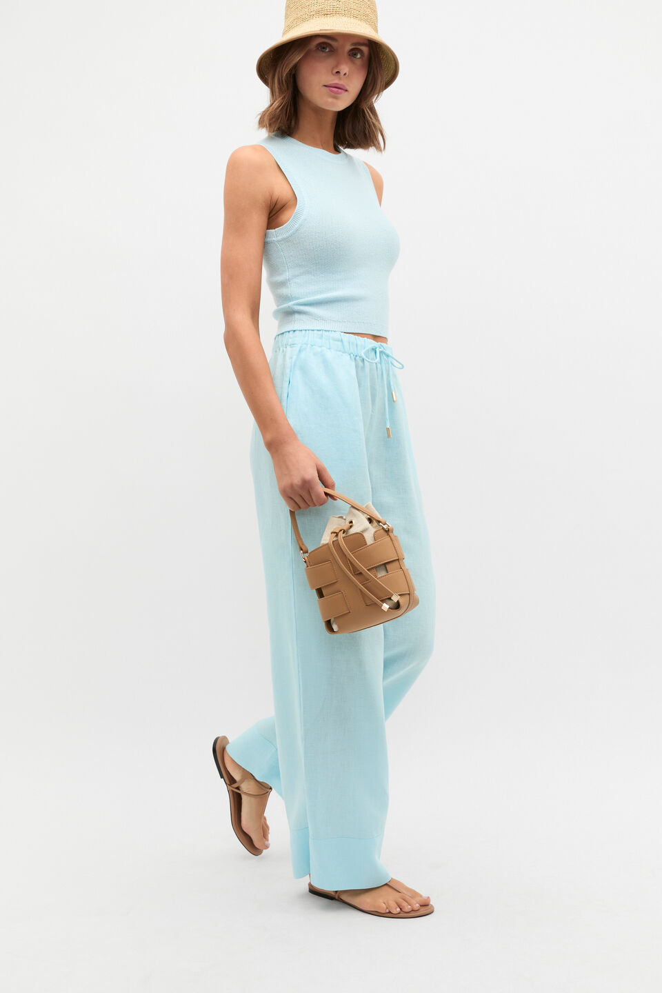 Core Linen Casual Tie Pant  Skyway