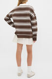 Polo Collar Knit Sweater  Chocolate  hi-res