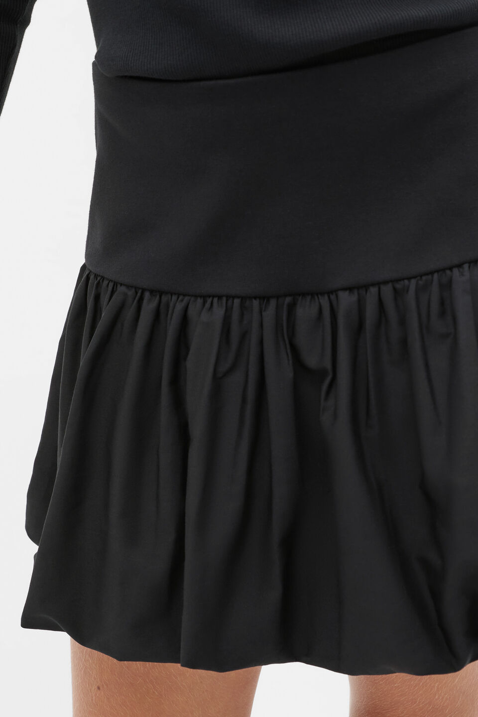 Splice Bubble Skirt  Black