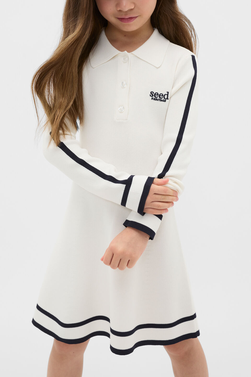 Logo Knit Dress  Classic Cream