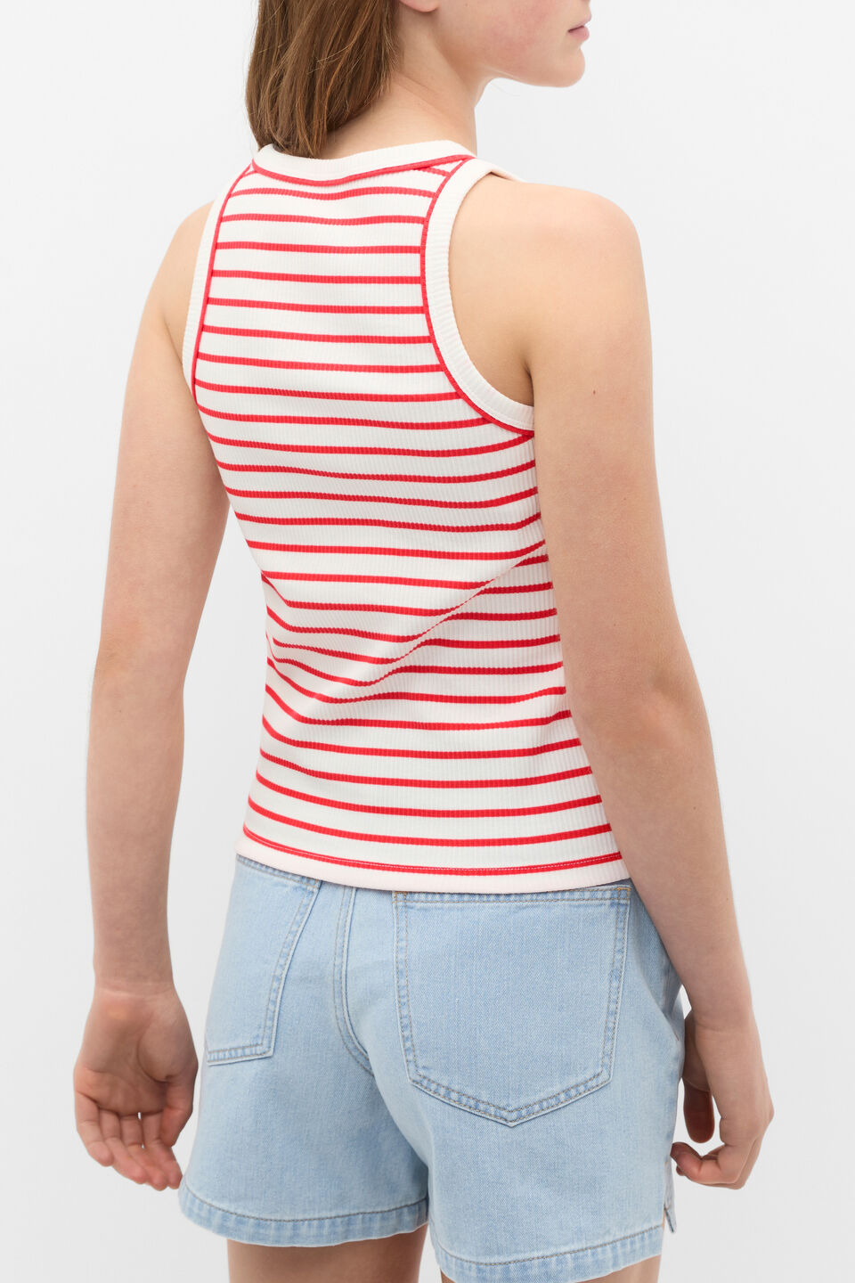 Core Logo Rib Tank  Strawberry Red