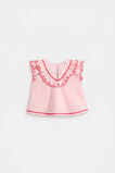Stripe Scallop Top  Strawberry Red  hi-res