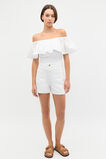 Off Shoulder Ruffle Top  Whisper White  hi-res
