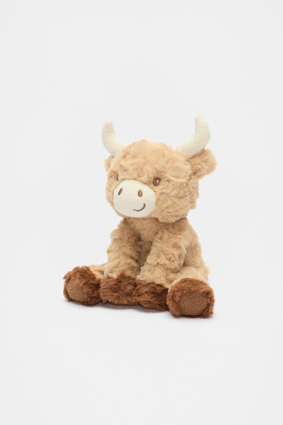 Keeleco Highland Cow Plush Toy  Beige  hi-res