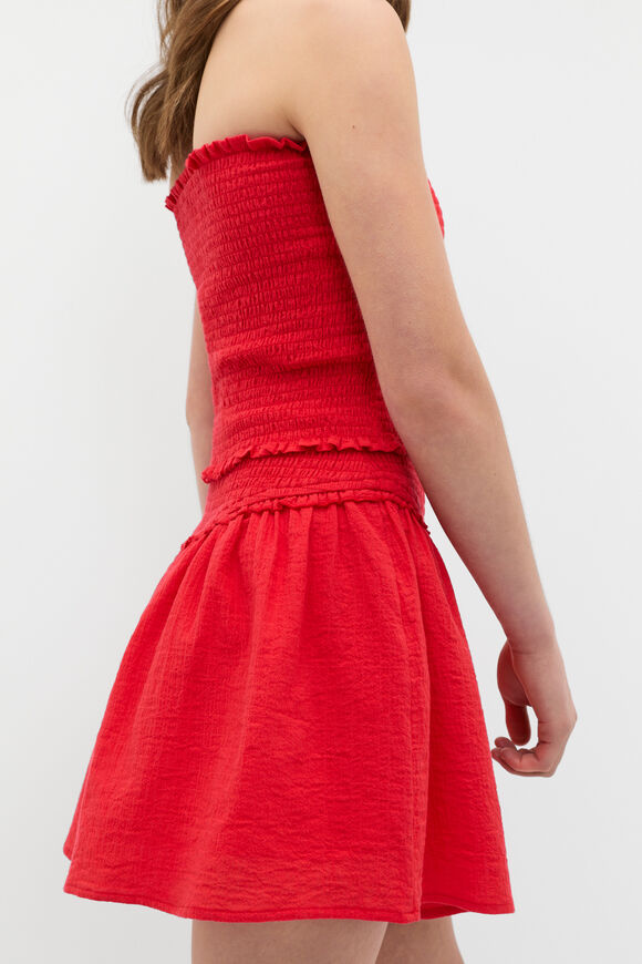 Shirred Skirt  Strawberry Red  hi-res