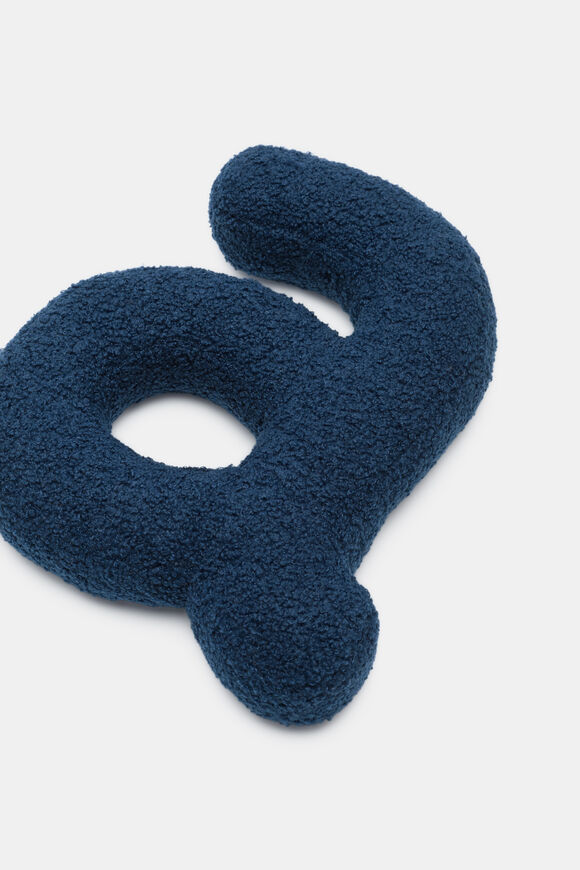 Blue Boucle Initial Cushion  A  hi-res
