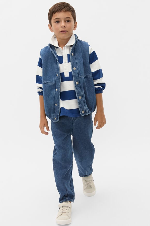 Washed Denim Vest  Indigo  hi-res