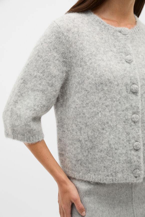 Lofty Short Sleeve Cardigan  Pale Slate Marle  hi-res