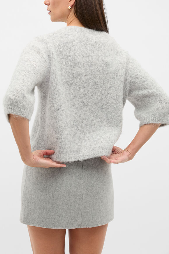 Lofty Short Sleeve Cardigan  Pale Slate Marle  hi-res