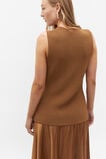 Crepe Rib Button Down Vest  Cinnamon Spice  hi-res