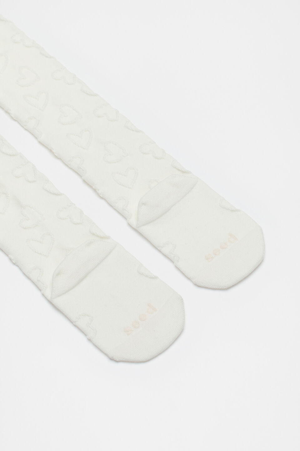 Heart Jacquard Tights  Vanilla
